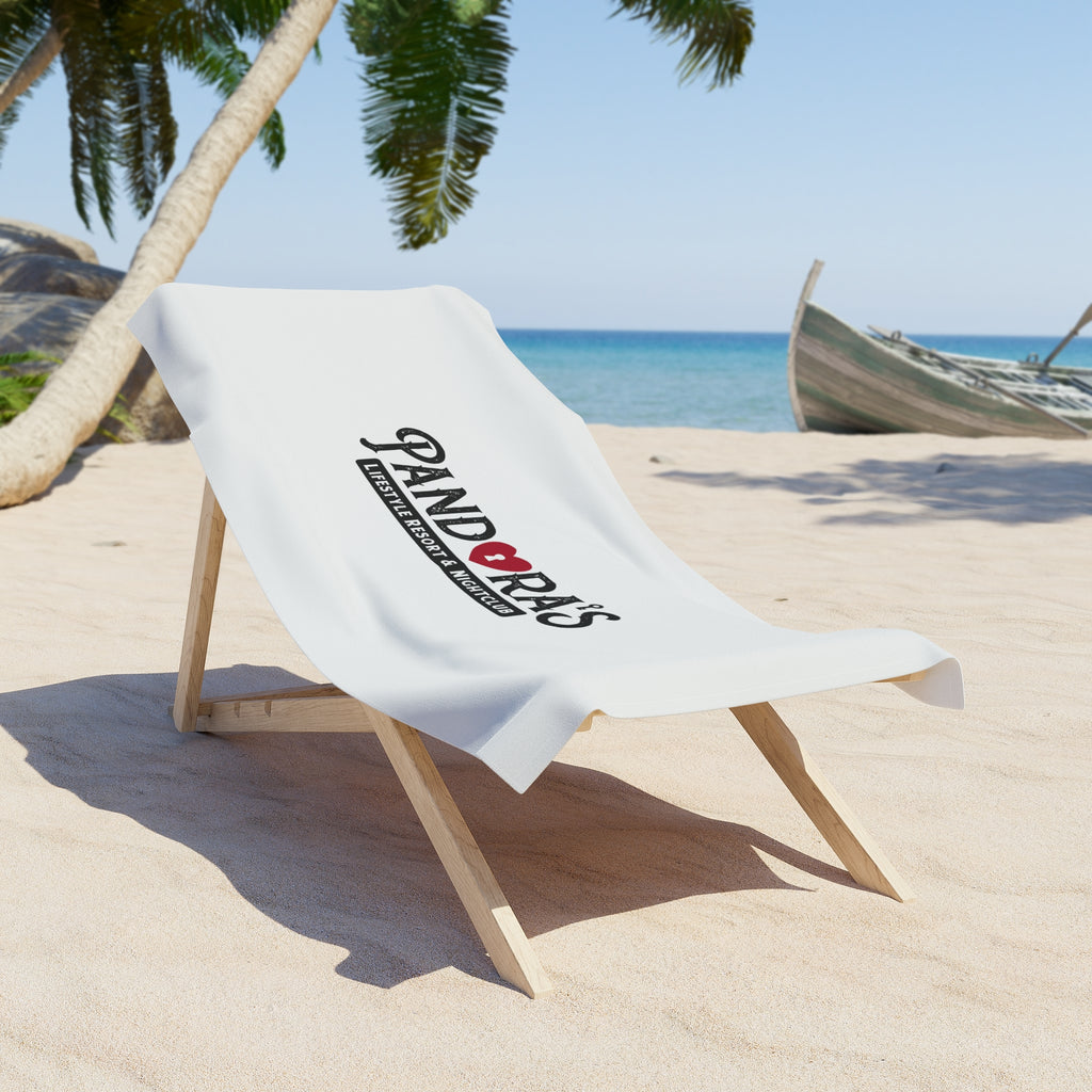 Pandora’s Lifestyle Resort & Nightclub Beach Towel — White Logo Beach Towel