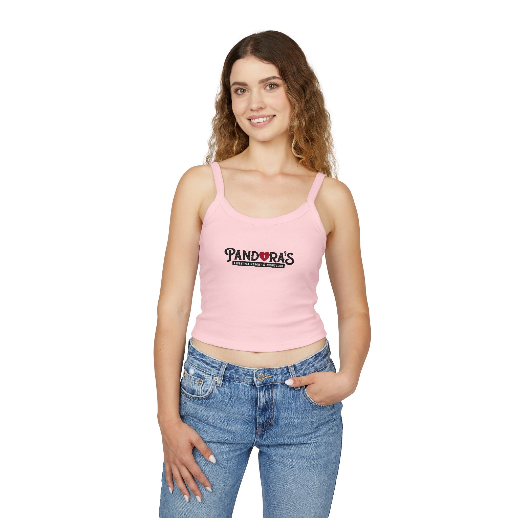 Pandora’s Heart Logo Crop Tank Top — Women’s Spaghetti Strap Casual Top
