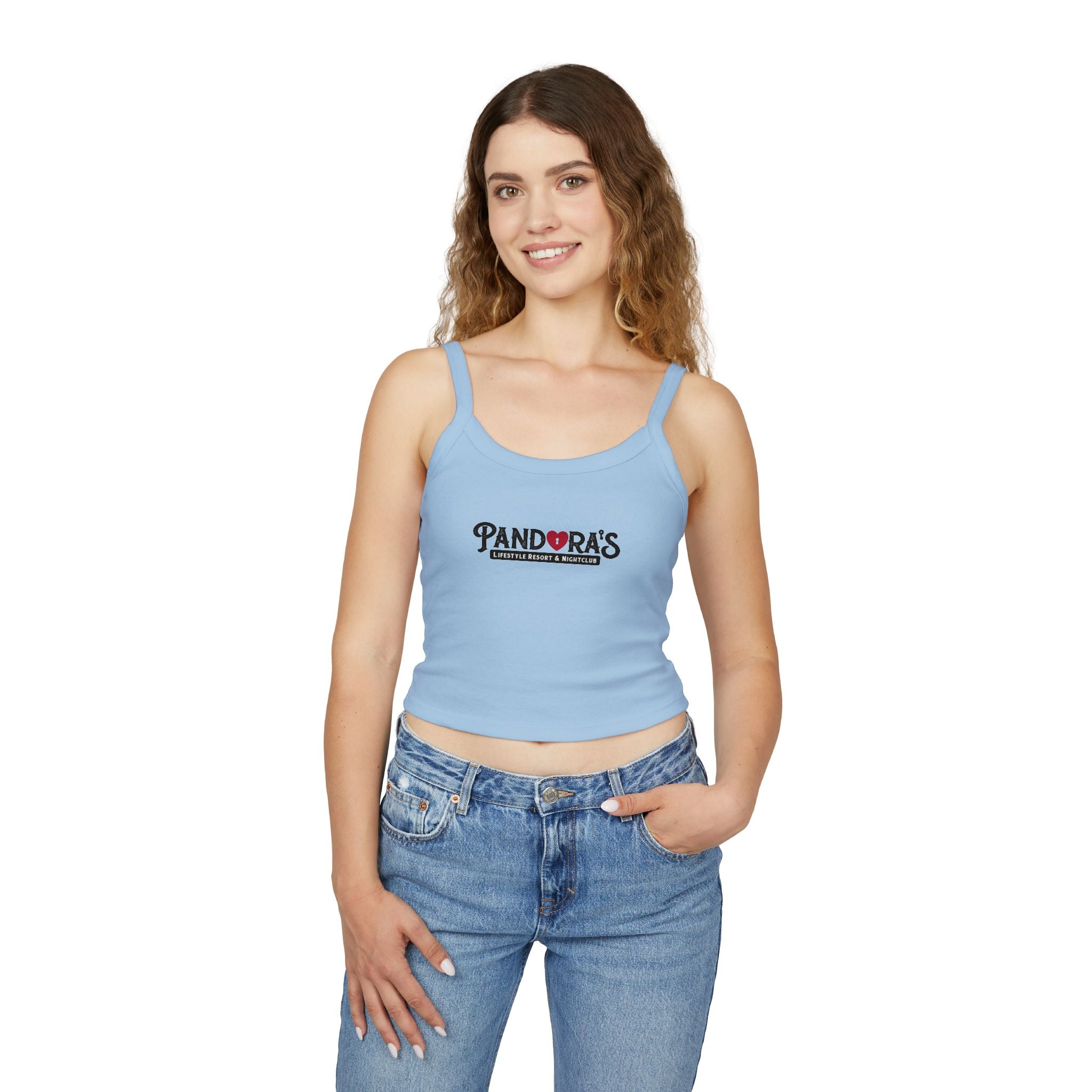Pandora’s Heart Logo Crop Tank Top — Women’s Spaghetti Strap Casual Top